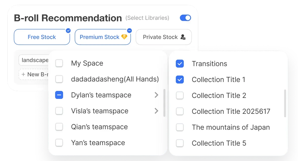 Visla filters and AI tags surfacing the right footage quickly from Private Stock Collections